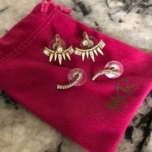 Silpada muti-way brass and stone earring set